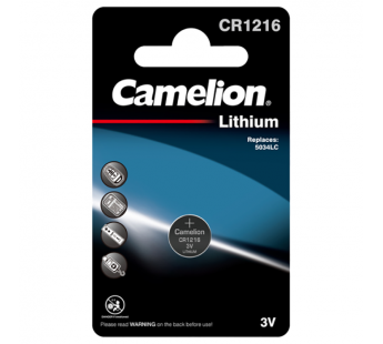 Батарейка Camelion CR1216 BL1 Lithium 3V (1/10/1800)#2116222