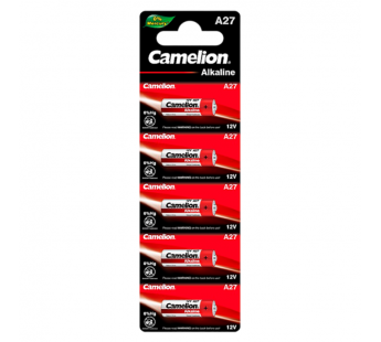 Батарейка Camelion LR27/A27/MN27 BL5 Alkaline 12V 0%Hg (5/50/1800)#2116213