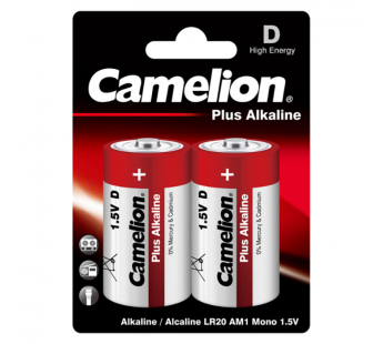 Батарейка Camelion Plus LR20 D BL2 Alkaline 1.5V (2/12/96)#2116208