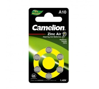 Батарейка Camelion ZA10 BL6 Zinc Air 1.45V 0%Hg (6/60/600/3000)#2116196