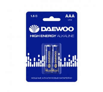 Батарейка Daewoo HIGH ENERGY LR03 AAA BL2 Alkaline 1.5V (2/20/480)#2116192