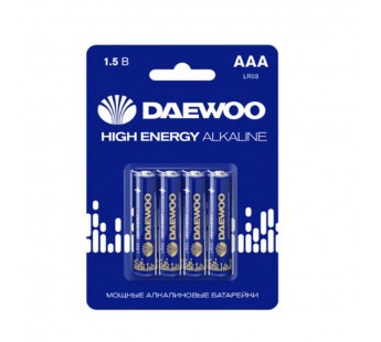 Батарейка Daewoo HIGH ENERGY LR03 AAA BL4 Alkaline 1.5V (4/40/960)#2116191