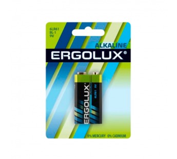 Батарейка Ergolux Крона 6LR61 BL1 Alkaline 9V (1/12/60)#2116172
