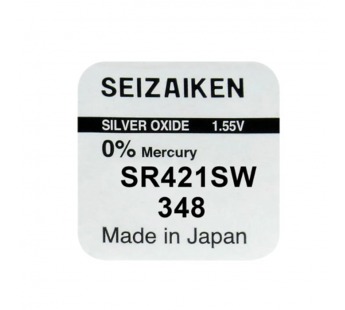 Батарейка SEIZAIKEN 348 (SR421SW) Silver Oxide 1.55V (1/10/100/1000)#2116150