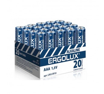 Батарейка Ergolux LR03 AAA BOX20 ПРОМО Alkaline 1.5V (20/480)#2116083