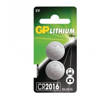 Батарейка GP CR2016 BL2 Lithium 3V (2/20/1200)#2116130