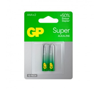 Батарейка GP Super G-Tech LR03 AAA BL2 Alkaline 1.5V (2/20/160)#2116126