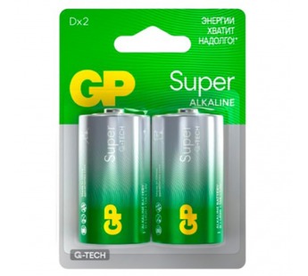 Батарейка GP Super G-Tech LR20 D BL2 Alkaline 1.5V (2/20/160)#2117261