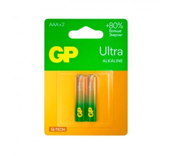 Батарейка GP ULTRA G-Tech LR03 AAA BL2 Alkaline 1.5V (2/20/160)#2116119