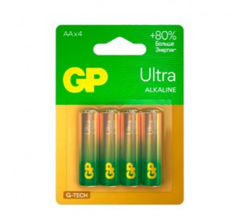 Батарейка GP ULTRA G-Tech LR6 AA BL4 Alkaline 1.5V (4/40/160)#2116115