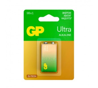 Батарейка GP ULTRA G-Tech Крона 6LR61 BL1 Alkaline 9V (1/10/200)#2116114