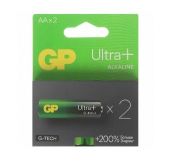 Батарейка GP ULTRA PLUS G-tech LR6 AA BL2 Alkaline 1.5V (2/20/160)#2116112
