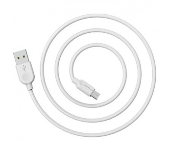 Кабель USB - микро USB Borofone BX14, 2.0м, круглый, 2.4A, силикон, цвет: белый (1/360)#2117746