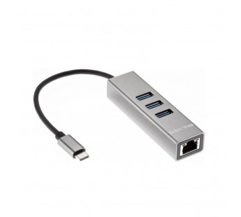 Переходник USB 3.1 Type-C(M)--> RJ-45+3*USB 3.0(f) Aluminum Shell VCOM <DH311A> (1/150)#2121577