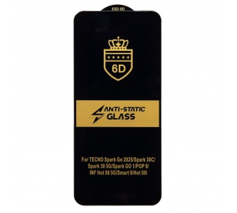 Защитное стекло Full Screen Activ Clean Line 3D для "Tecno Spark 40C" (black) (241441)#2124619