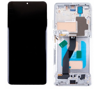 Дисплей для Samsung Galaxy S21 Ultra (G998B) модуль с рамкой Серебро - (In-Cell)#2123280