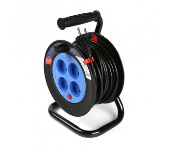 Удлинитель на катушке 4 гнезда 10м,без заземления с предохранителем ПВС 2*1,0 10А/2,2кВт#2116914