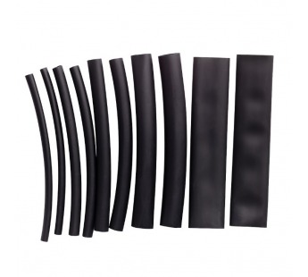 Термоусаживаемая трубка клеевая 3/1- 4,5/1,5- 6/2- 9/3-12/4 (5 р-ов по 2 шт), черная (SBE-HSGT-5-b)#2117061