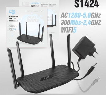 Wi-Fi Роутер LP-LINK WR880 AC1200, 2.4/5ГГц, 4 порта LAN (черный)#2117113