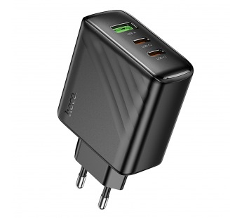 Адаптер Сетевой Hoco CS26A Article PD+QC 2Type-C/USB 3A/45W (black) (241001)#2122166