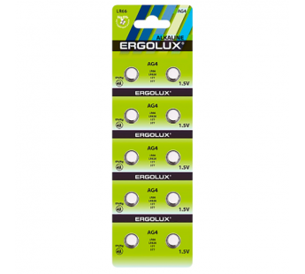 Батарейка Ergolux G4/LR626/LR66/377A/177 BL10 Alkaline 1.5V (10/100/2000)#2117502