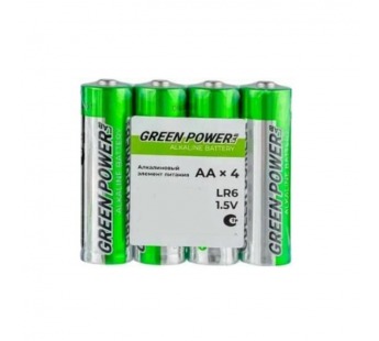 Батарейка GREEN POWERlab LR6 AA Shrink 4 Alkaline 1.5V (4/40/1000)#2117550