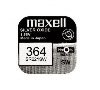 Батарейка Maxell 363/364 (SR621SW) BL1 Silver Oxide 1.55V 0%Hg (1/10/100)#2117543