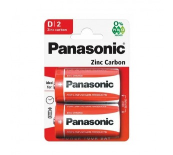 Батарейка Panasonic R20 D Shrink 2 Zinc Carbon 1.5V (2/24/120)#2117507