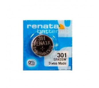 Батарейка Renata 301 (SR43SW) Silver Oxide 1.55V (1/10/100)#2117493