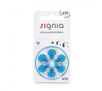 Батарейка Siemens Signia ZA675 BL6 Zinc Air 1.45V (6/60/300)#2117483