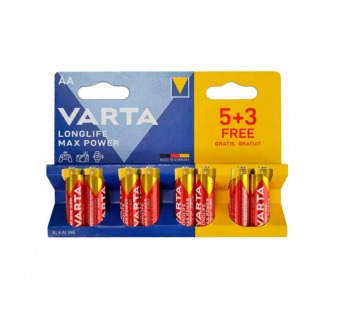 Батарейка Varta LONGLIFE MAX POWER (MAX TECH) LR6 AA BL5+3 Alkaline 1.5V (4706) (8/160)#2117463