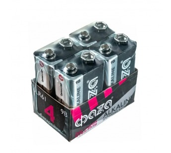 Батарейка Фаzа Крона 6LR61 BOX4 Alkaline 9V (4/24/192)#2117457