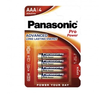 Батарейка Panasonic PRO Power LR03 AAA BL4 Alkaline 1.5V (4/48/240)#2117435