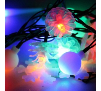 Гирлянда Космос "Новогодние игрушки" 30LED 4.4м микс нить 8 режимов матовые насадки ассорти (1/50)#2117421