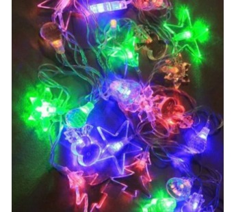 Гирлянда Космос "Новогодние игрушки" 30LED 4.4м микс нить 8 режимов прозрачн.насадки ассорти (1/50)#2117420