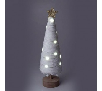 Гирлянда Космос Настольный светильник Елка#1 20LED 11.5*38.5см дер/осн. и звезда белый теплый (1/12)#2117394