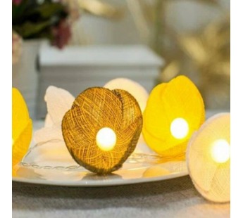 Гирлянда Космос Цветы 10LED 1,35+0,3м желтая гамма белый теплый (1/12)#2117388