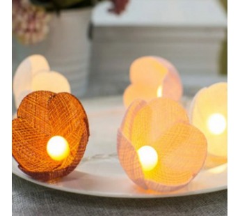 Гирлянда Космос Цветы 10LED 1,35+0,3м красная гамма белый теплый (1/12)#2117387