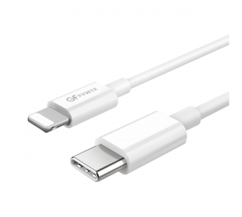 Кабель GFPower PD10L Lightning (m)-Type-C (m) 1м 2.4A 20W ПВХ белый (1/120/480)#2117643