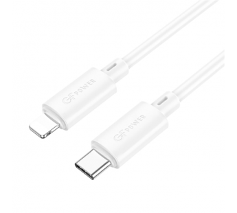 Кабель GFPower X33TL Type-C (m)-Lightning (m) 1м 20W ПВХ белый (1/30/420)#2117642