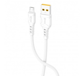 Кабель GFPower 06M USB (m)-microUSB (m) 1м 2.4A ПВХ белый (1/200/800)#2122146