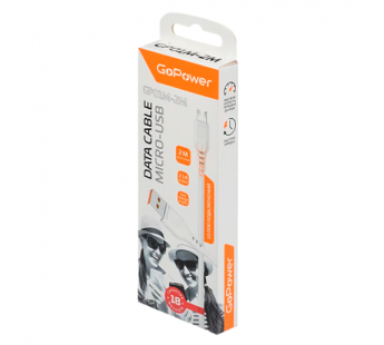 Кабель GoPower GP01M-2M USB (m)-microUSB (m) 2м 2.1A черный (1/200/800)#2117666