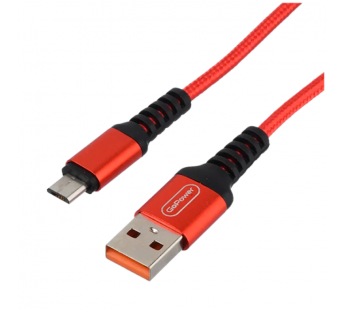 Кабель GoPower GP02M USB (m)-microUSB (m) 1м 2.4A нейлон красный (1/200/800)#2117662