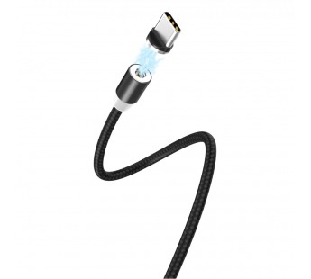 Кабель GFPower MAG09T USB (m)-Type-C (m) 1м 2.4A нейлон магнит черный (1/200/800)#2122137