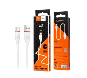 Кабель GFPower 17T USB (m)-Type-C (m) 1м 2.4A ПВХ белый (1/648)#2117717