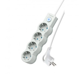 Удлинитель Космос 4р.С/З 10A 1.5м с выкл. ПВС 3х0.75мм² IP20 белый (1/30)#2117708