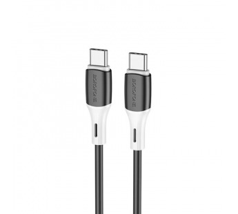Кабель TypeC - TypeC BOROFONE BX79 60W Silicone (черный) 1м, мятая упаковка#2118062