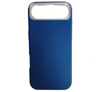 Чехол пластиковый iPhone 17 Air ЭкоКожа с ободком синий#2132433