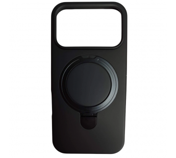 Чехол силиконовый iPhone 17 Pro Max MagSafe цветной с кольцом черный#2118475