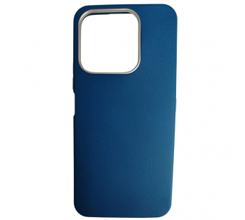 Чехол пластиковый Honor X6C ЭкоКожа с оободком синий#2118426